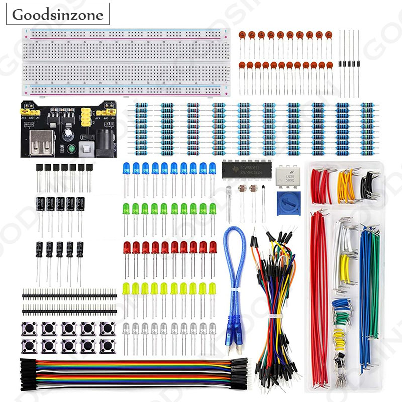 Breadboard Jumper Wires Power Supply Kit - Electronics Starter Kit w/Power Supply, Breadboard,