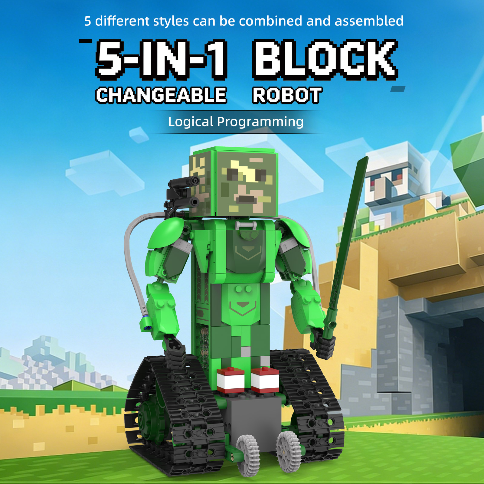 RC Robot Building Kit, 5in1 ST - Stem Robot Building Kit Coding ulasan dan harga