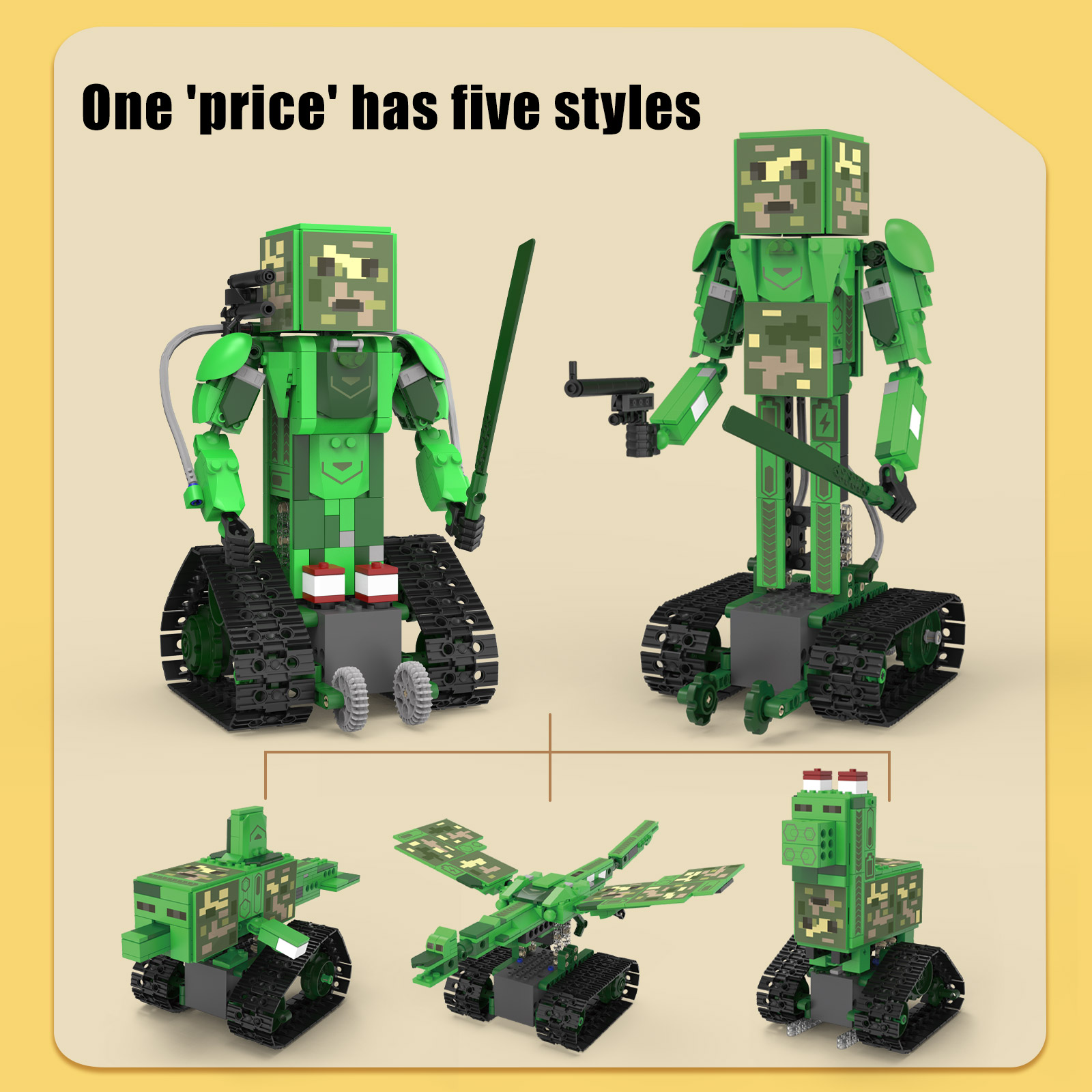 RC Robot Building Kit, 5in1 ST - Stem Robot Building Kit Coding ulasan dan harga