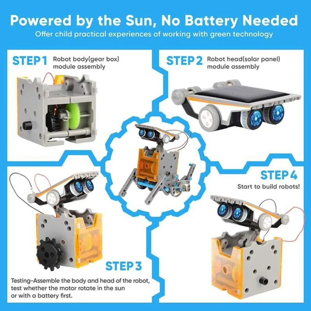 13 in 1 Solar Powered Robot Sc - Solar Powered Robot Kit 14 In 1 ulasan dan harga