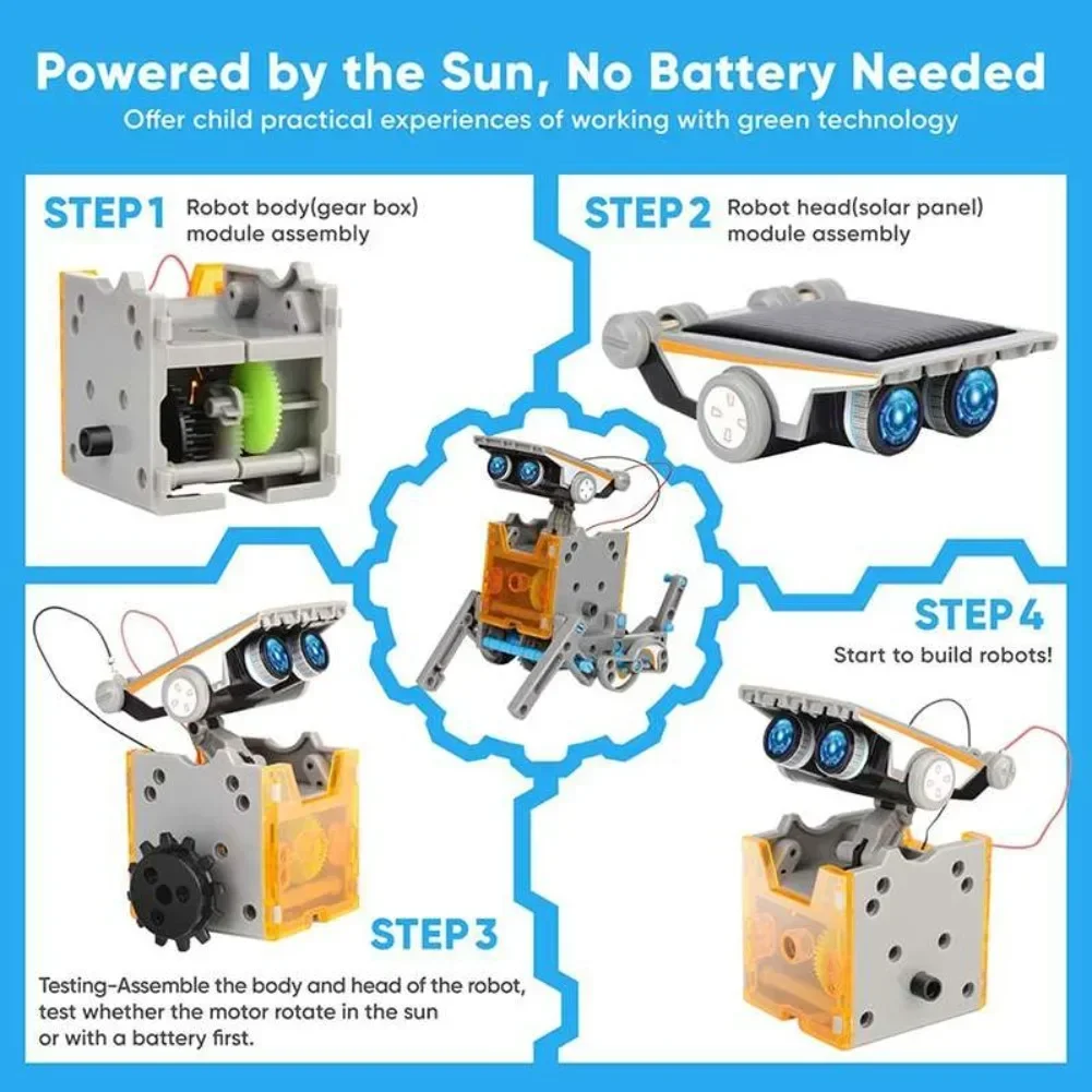 STEM 13 in 1 Solar Powered Rob - Solar Powered Robot Kit 14 In 1 ulasan dan harga
