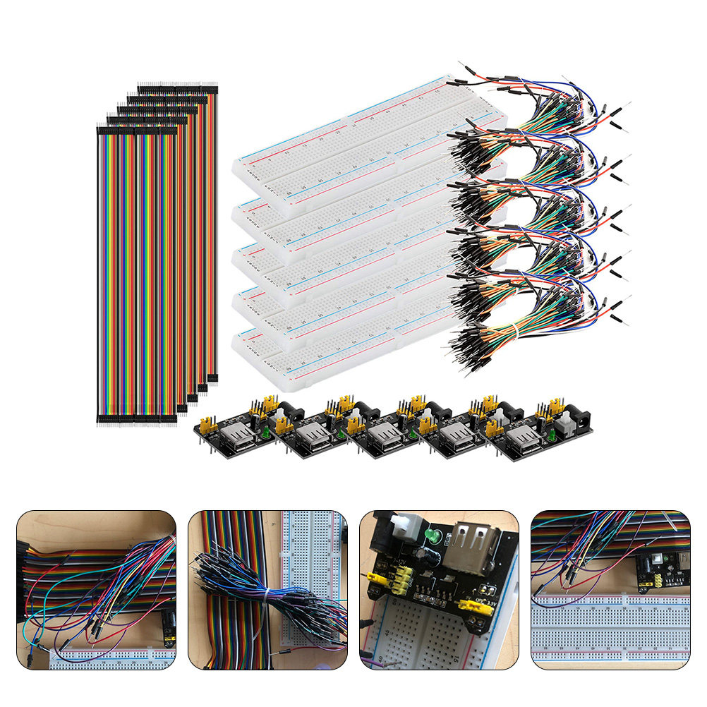 830-Point Breadboard Starter L - Breadboard Jumper Wires Power Supply Kit ulasan dan harga
