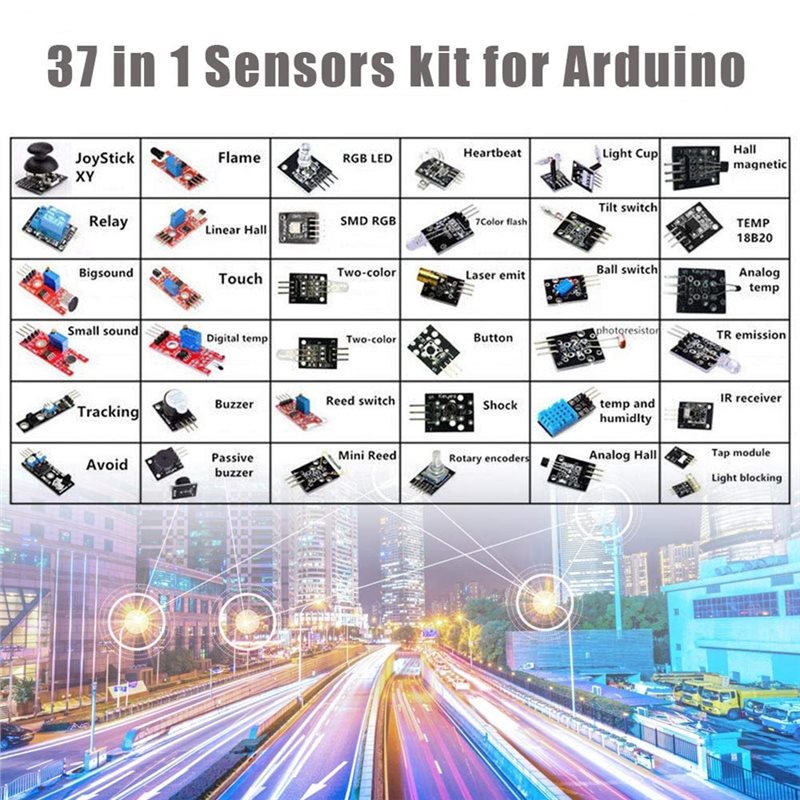 ABKN-For Arduino MCU Compatibl - Arduino Sensor Kit 37 Modules Starter ulasan dan harga