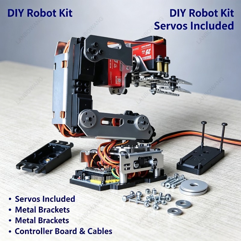 6 DOF Metal Mechanical Arm, Al - Programmable Robotic Arm Kit Arduino ulasan dan harga