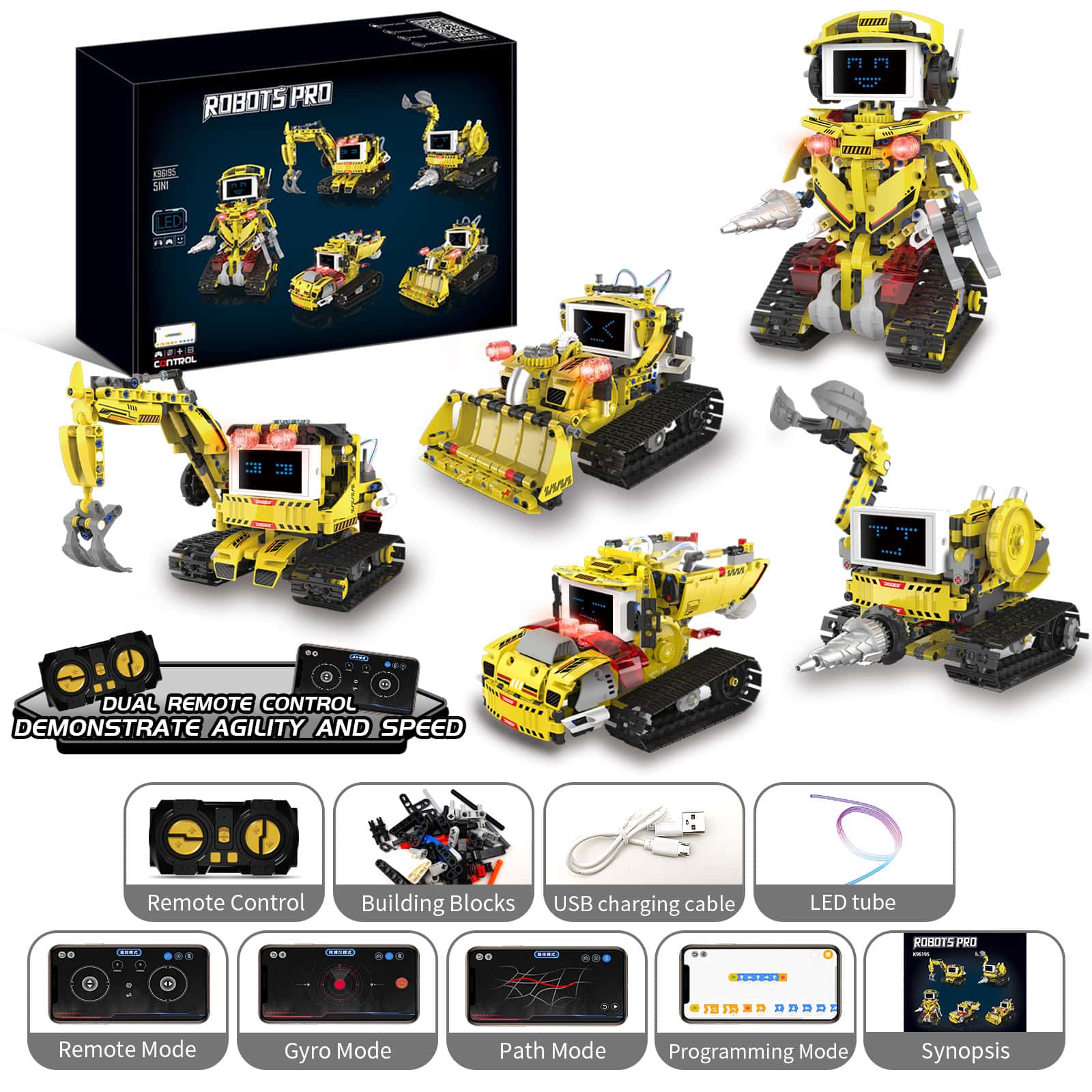 660PCS 5‑in‑1 Engineering Robo - Stem Robot Building Kit Coding ulasan dan harga