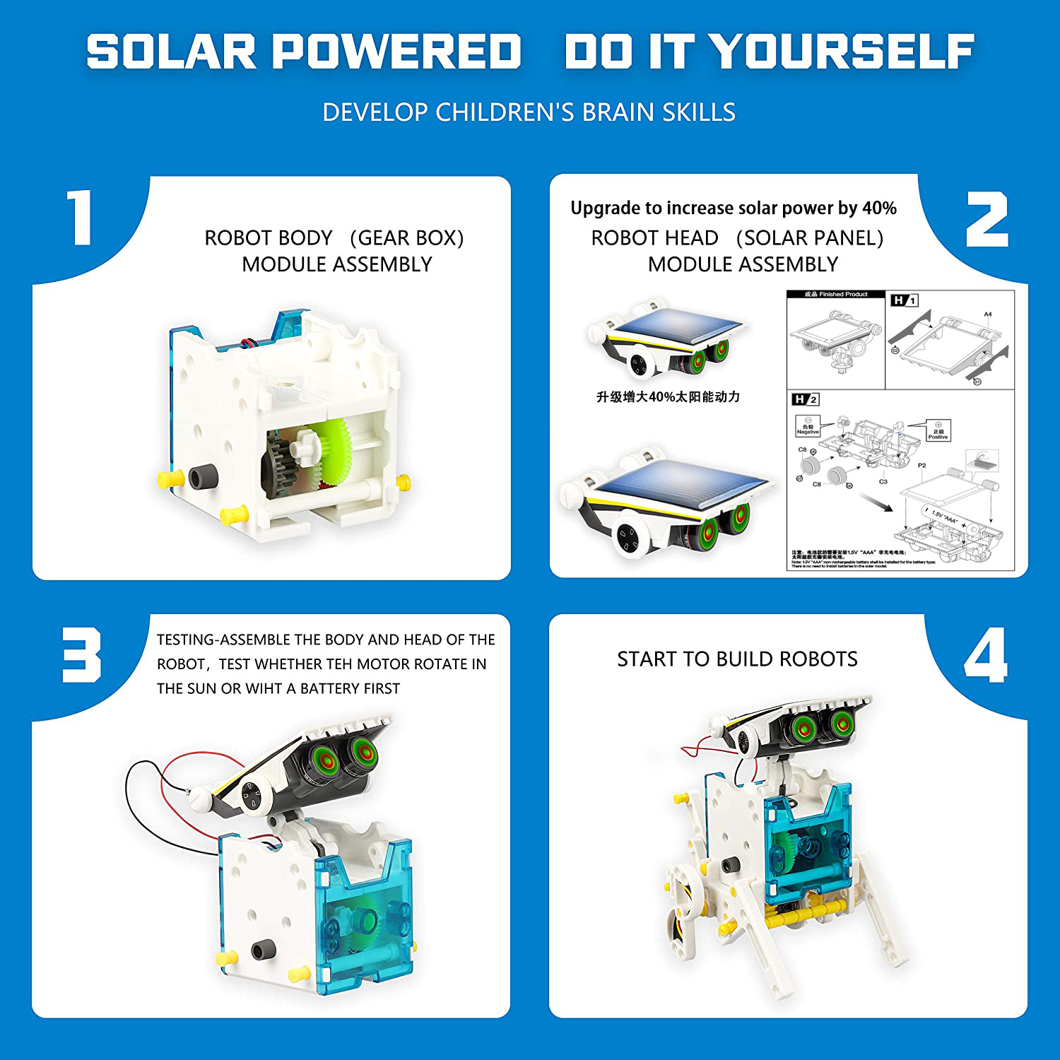 Robot Kit 13 in 1 Educational  - Solar Powered Robot Kit 14 In 1 ulasan dan harga