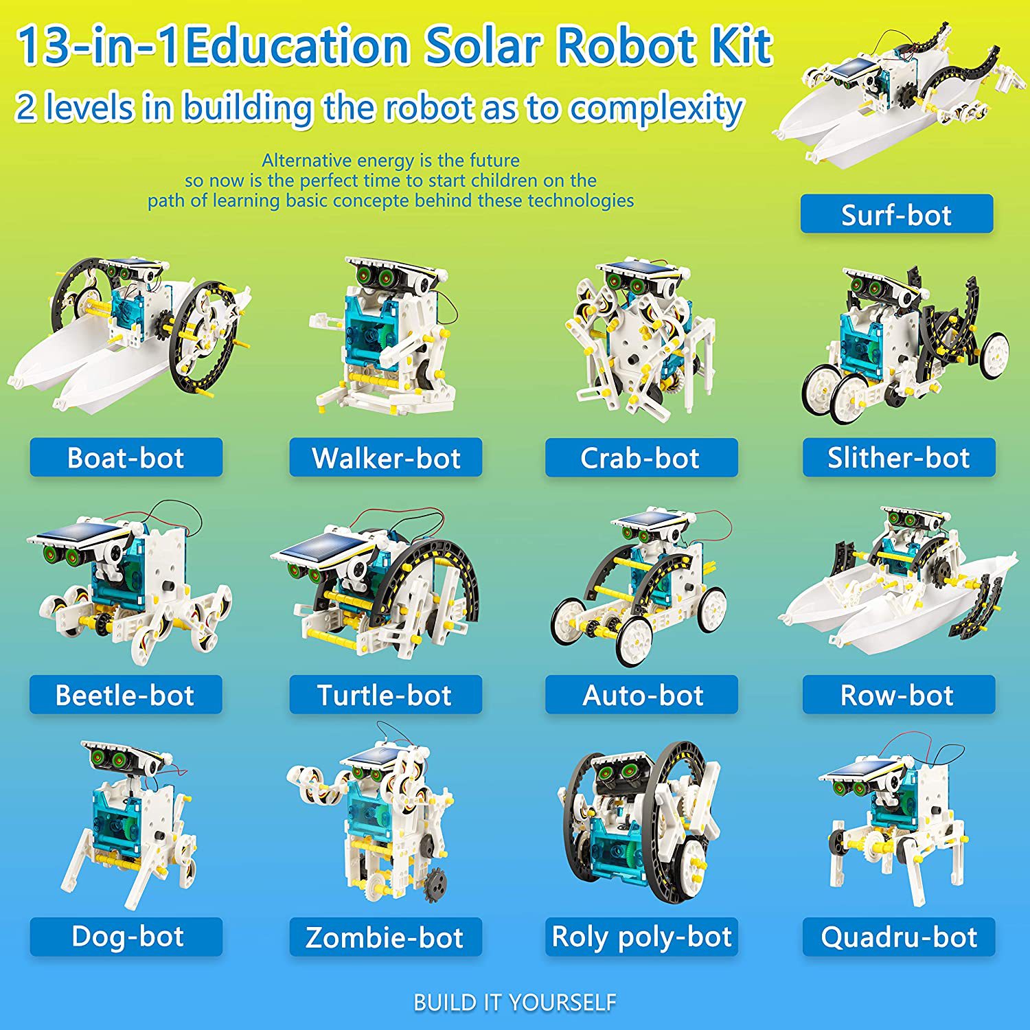 Robot Kit 13 in 1 Educational  - Solar Powered Robot Kit 14 In 1 ulasan dan harga