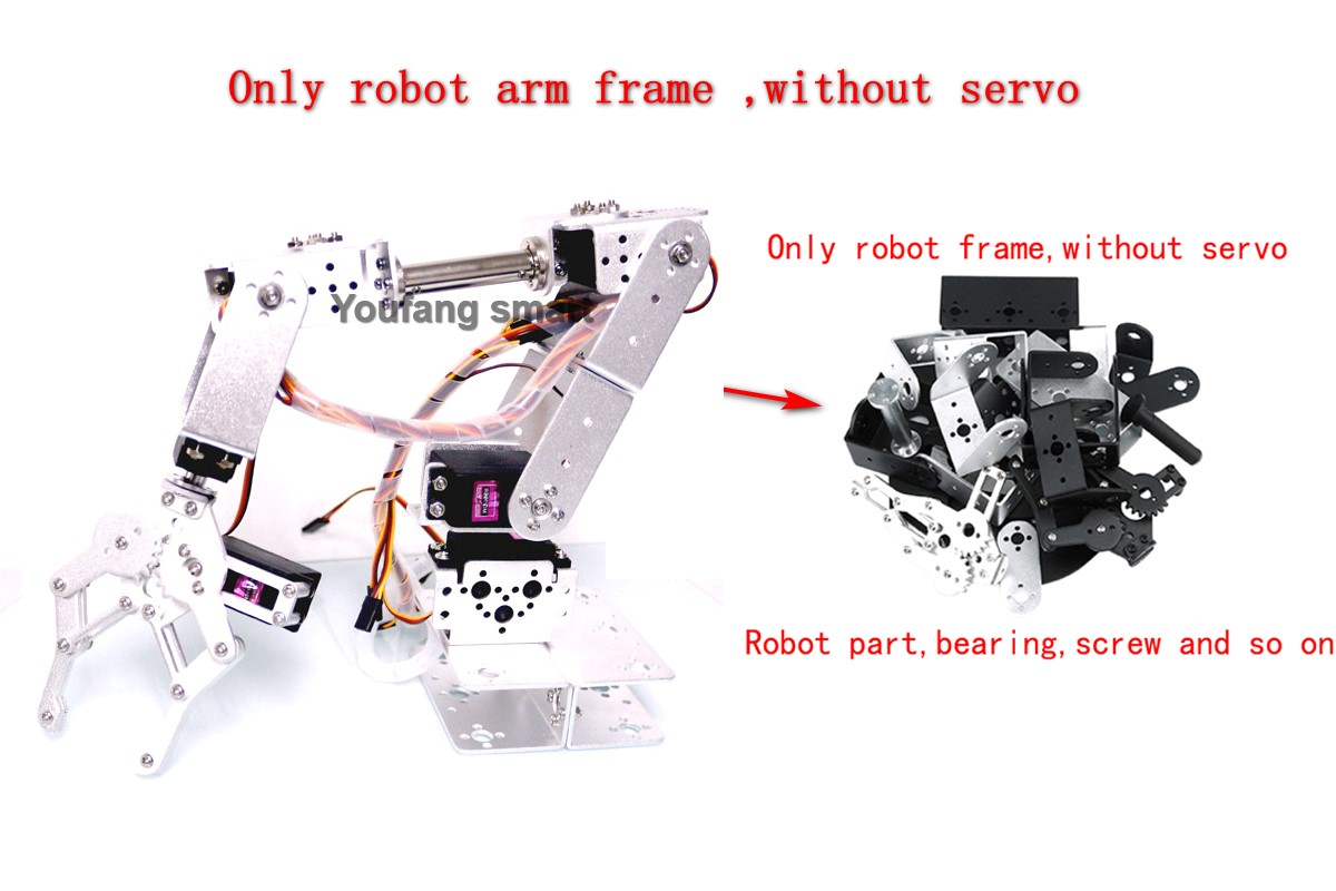 Sliver 6 DOF Robot Metal Alloy - Programmable Robotic Arm Kit Arduino ulasan dan harga