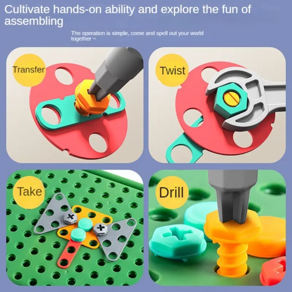 450Pcs Kids STEM Drill Set Cre - Electronic Building Blocks Stem Kit ulasan dan harga