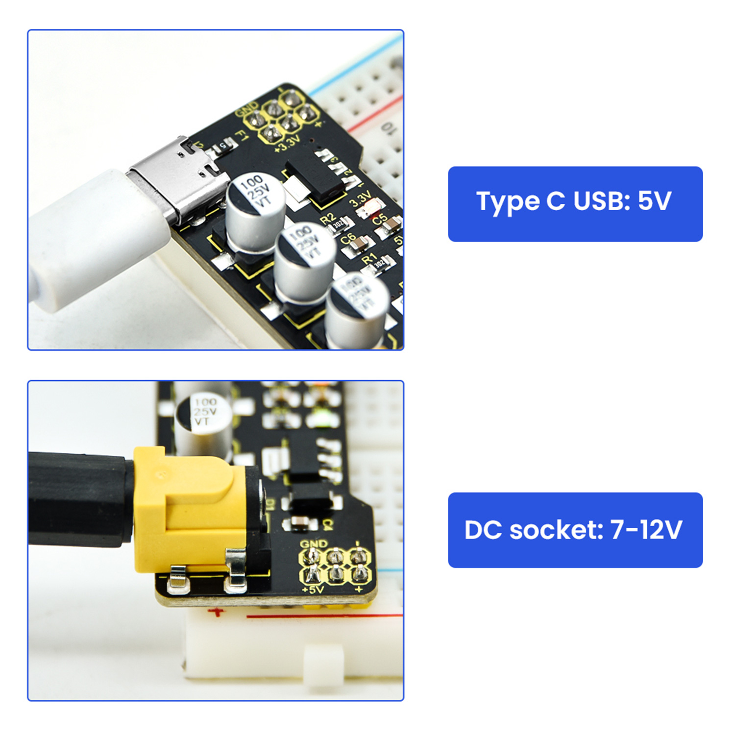Keyestudio Type-C Power Supply - Breadboard Jumper Wires Power Supply Kit ulasan dan harga