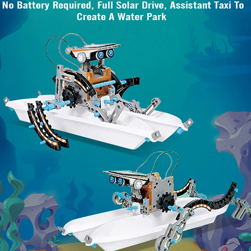 STEM Solar Robot Kits High-Tec - Solar Powered Robot Kit 14 In 1 ulasan dan harga